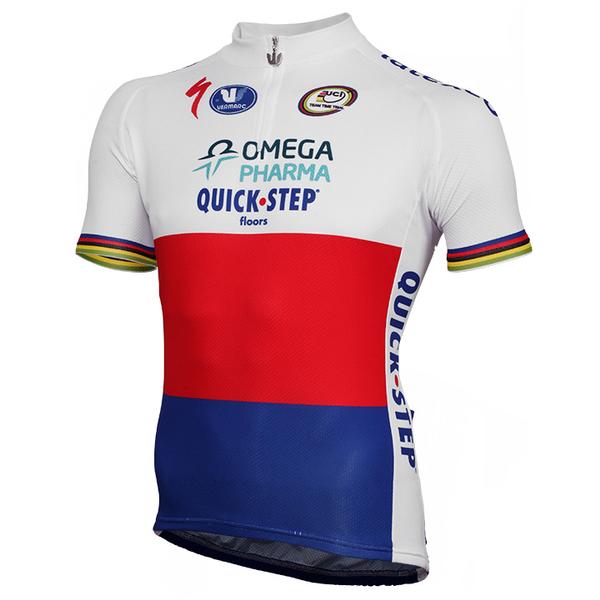 Maillot manches courtes OMEGA PHARMA-QUICK-STEP Champion du contre la montre tchèque 2014 Maillot manches courtes OMEGA PHARMA-QUICK-STEP Champion du contre la montre tchèque 2014